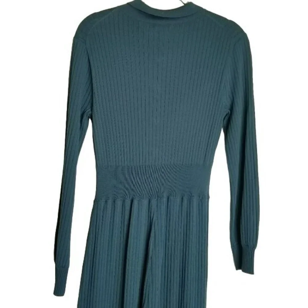 J.Crew NWT Blue Ribbed Cropped Jumpsuit Stretchy Knit Button Up Closure‎ 2022 M